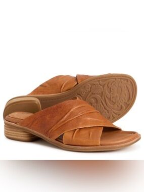 Sofft Fallon Sandal-Tan Leather Slide Sandals
